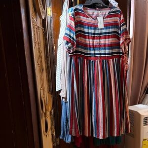 BloomChic Dress size 28 Red, Blue, and White